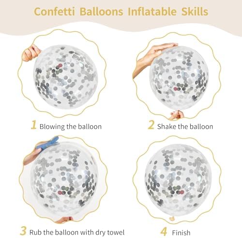 156 Pack 18" 12" 10" 5" Inch Blue and Silver Balloons Garland Arch Kit