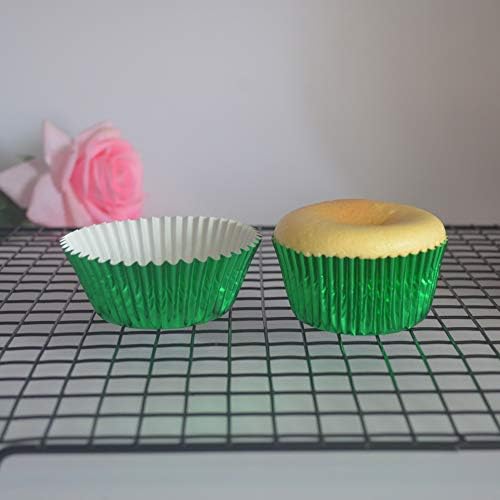 Bold Green Foil Cupcake Liners Standard Paper Baking Cups for Party, Birthday and More, 120-Count