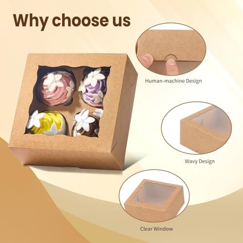 50 Pack Christmas Brown Chocolate Bomb Gift Boxes with Window