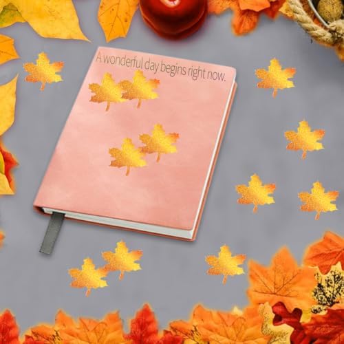 500Pcs Fall Thanksgiving Leaf Stickers Gold Maple Leaf Decals 1in Holographic Self Adhesive Label Stickers Roll for Autumn Party Cards Seal Envelopes Supplies Decorations