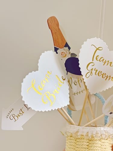 Wedding Photo Booth Props, DIY Wedding Decoration Unique Romantic Party Props, Paper Board Selfie Props with Easy Assembly Kit for Wedding, Bridal Shower, Engagement, Bachelorette Party