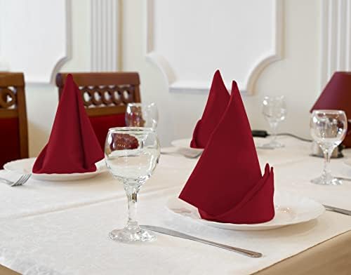 Utopia Kitchen Cotton Blend Red Cloth Napkins [12 Pack, 18x18 Inch]