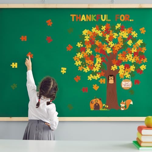 Pajean Fall Tree Bulletin Board Bright Color Appreciation Style Puzzle