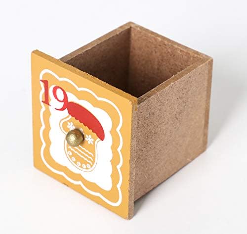 BRUBAKER Reusable Wooden Advent Calendar to Fill - Gingerbread House with LED Lighting - DIY Christmas Calendar 10.31 x 17.72 x 2.17 inches