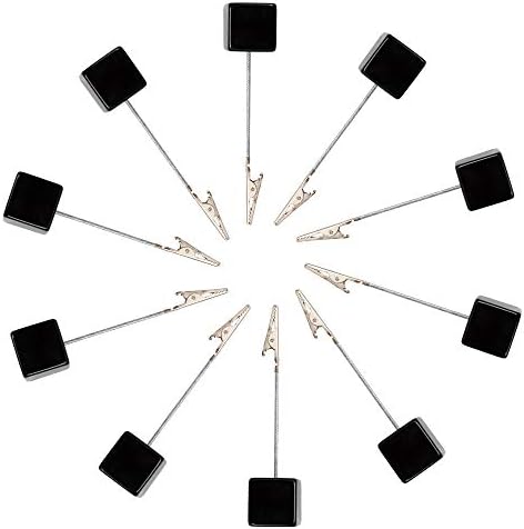 10pcs Table Number Holder Name Place Card Holder Memo Clip Holder Stand Note Holder Pictures Card Paper Menu Clip (Black)