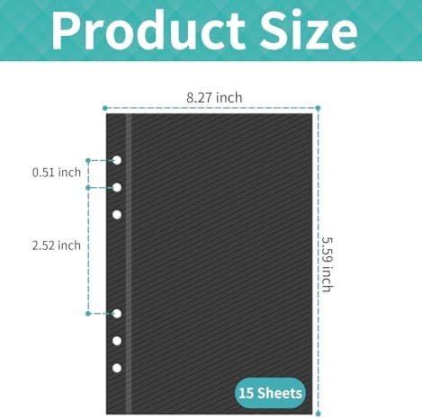 Photo Album Pages Refill for 6 Ring Binder, 15 Sheets/30 Self-Adhesive Page