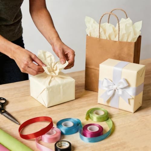 Bobobag 100 Sheets Ivory White Tissue Paper 20"X14" Tissue Paper for Gift Bags, Gift Wrapping Tissue, Christmas Tissue Paper Anniversary Holiday Decoration Arts Craft