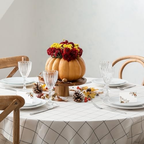 Whaline 50Pcs Fall Place Cards 2 x 3.5 Inch Watercolor Pumpkin Floral Tent Name Cards Autumn Blank Seat Assignment Labels for Thanksgiving Wedding Birthday Party Table Setting Supplies