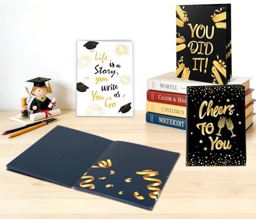 4 Sets Graduation Gift Card Book, Congrats Grad Money Holder Cards with Envelopes, Graduation Gift Card Booklet Organizer for Class of 2026, Students, Friends