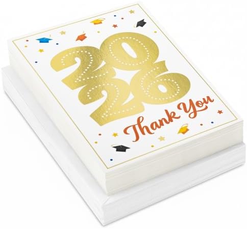Hallmark Graduation Thank You Cards, Bulk 40-Pack (Class of 2026)