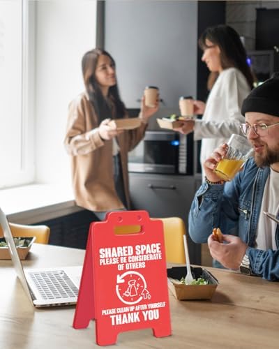 Break Room Decor Shared Space Rules Sign for Office Kitchen Bathroom