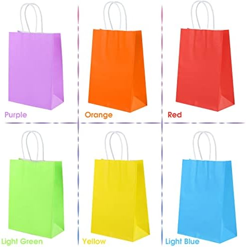 XPCARE 200Pcs Paper Gift Bags 6.3x3.15x8.66'' Kraft Paper Party Favor Bags
