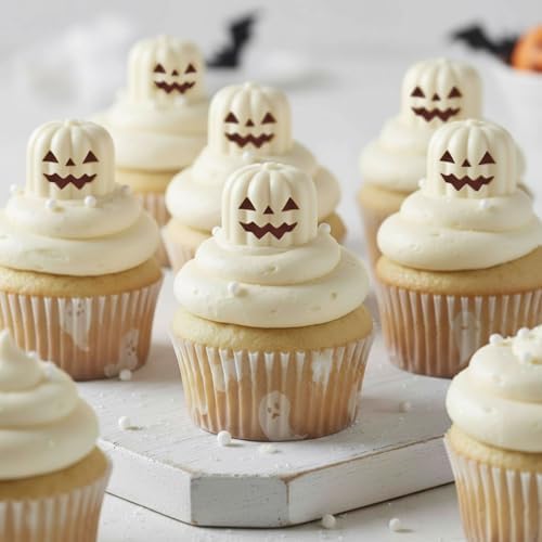 Halloween Pumpkin Silicone Mold for Chocolate,8 Cavities Chocolate Molds,Funny 3D Halloween Chocolate Candy Molds for Soap Pudding Jelly Cakes Making