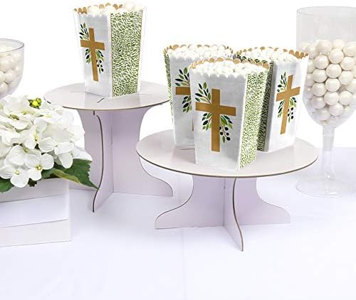 Elegant Cross Popcorn Boxes - Religious Party Treat Boxes - 12 Ct