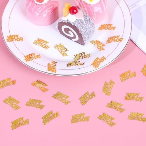 Happy Birthday Gold Confetti for Table - Party Decoration Supplies, Perfect for Sprinkling Scatter and Table Decorations