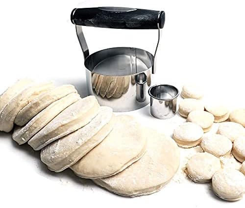 HULISEN 3 inch Biscuit Cutter, Stainless Steel Round Cookies Cutter with Soft Grip Handle, Gift Package (Pack of 2)