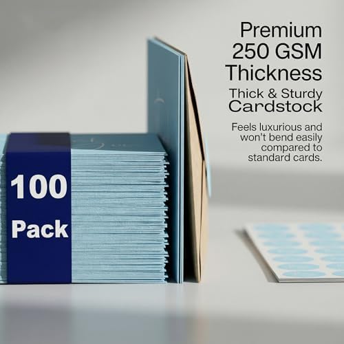 XXINMOH 100 Pack Thank You Cards With Envelopes Bulk Set & Stickers - 4x6 inch Blank Thank You Notes Bulk Box Set - Large Note Card Small Business, Wedding, Baby Shower & Bridal Shower - Light Blue