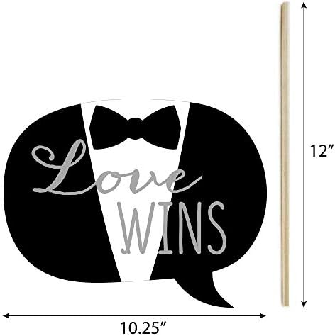 Mr. and Mr. - Silver - Gay Wedding Photo Booth Prop Kit, DIY Props - 20pc