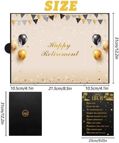 Roetyce Retirement Party Decorations, Black Gold Retirement Guest Book
