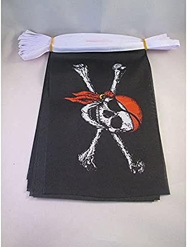 AZ FLAG Pirate Red Bandana Bunting 20 ft 20 flags Light Polyester