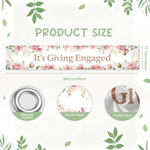 Just Engaged Banner Decorations for Engagement Wedding Home Party Decor