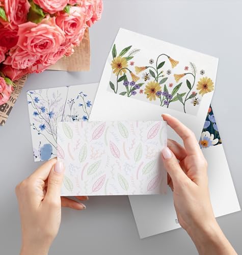 Nihuecne 24 Pack Blank Cards and Envelopes, Floral Design Greeting Cards