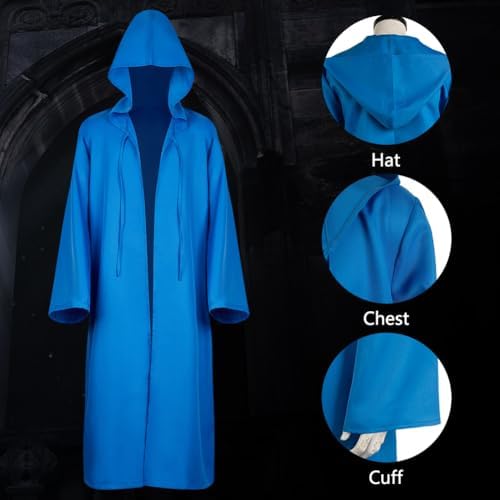 Tunic Hooded Robe Adult Wizard Robes Monk Priest Cloak Halloween Cosplay