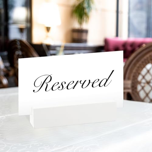 Blosssound 12 Pcs Wood Place Card Holder, White, 4.61 x 1.1 x 1 Inches
