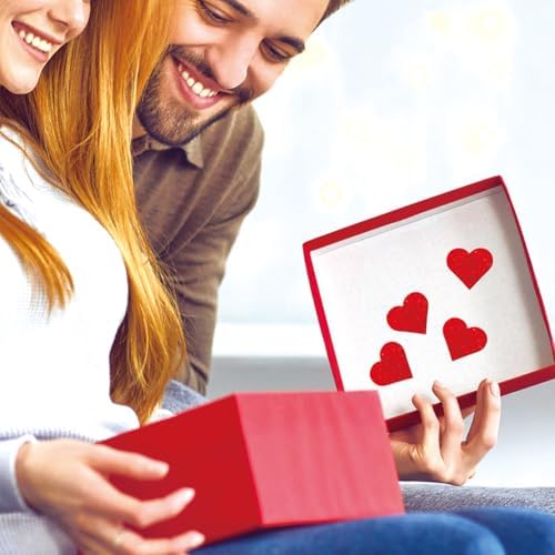 500PCS Valentines Red Heart Stickers Roll 1in Metallic Sparkling Stickers Self Adhesive Waterproof Reflective Heart Sticker Love Decorative Labels for Valentine's Day Envelopes Decorations