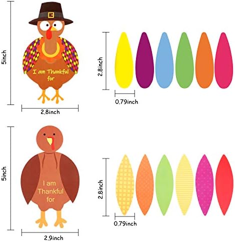 BBTO 36 Sets Thanksgiving Turkey Craft Kit Fall Craft, Classic Style
