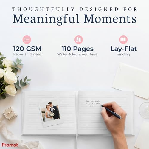 Promot Personalized Guestbook (White) - 110 110 Lined Pages