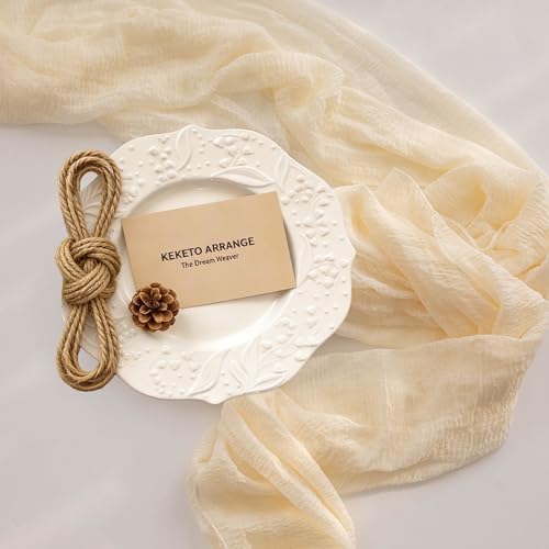10Pcs White Cheesecloth Table Runner 120 Inches for Party Home Decor