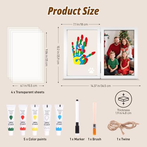 Sortnic Family Handprint Kit with Light for 4, DIY Baby First Halloween