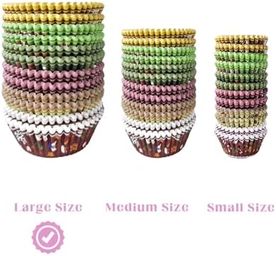qiqee Christmas Jumbo Cupcake Liners 300PCS Cupcake Liners Cupcake Cups 6 Designs Christmas Gingerbread Man Cupcake Papers Baking Cups Cupcake Wrappers (Large Size)