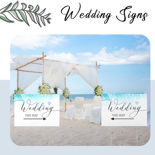 Wenqik 10 Pcs Beach Wedding This Way Directional Parking Signs Outdoor