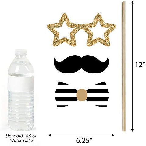 Mr. and Mr. - Gold - Gay Wedding Photo Booth Prop Kit, DIY Props - 20pc