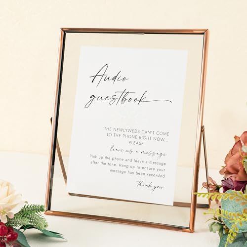 Calculs Audio Guest Book Sign, Copper 8x10 Floating Picture Frame