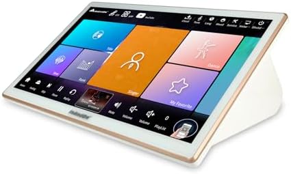 2026 New Inandonkod Karaoke Machine,18.5 Inch Touch Screen,Free Cloud Download Songs All in One Karaoke System with Mic, KTV Singing,Chinese Karaoke Player,YouTube APP Online Play (4T White)