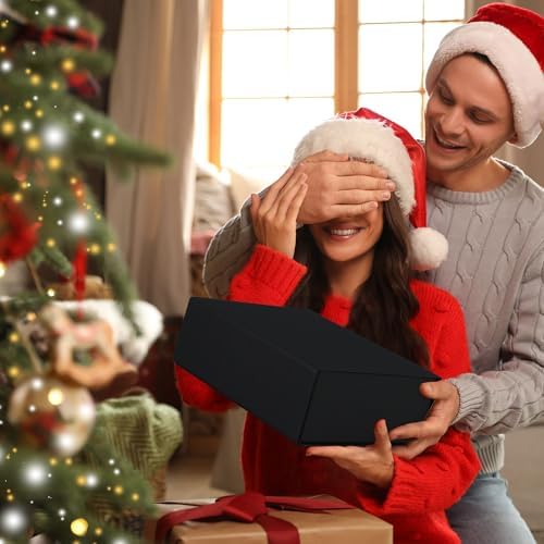 Tlpmsk Black Gift Boxes With Lids,9.7x7.2x3.3 Inch,Magnetic Box for Present