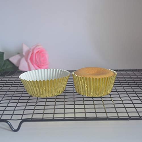Shiny Gold Foil Cupcake Liners Standard Paper Baking Cups for Wedding, Party and More, 120-Count
