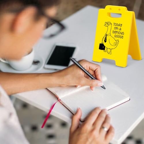 Funny Silly Goose Office Desk Decor - Today I'm a Serious Goose Cubicle Decor - Fun Gag Gifts for Coworkers Colleagues Staff