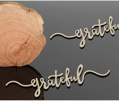 Thanksgiving Cutout Wood Table Place Card (8, Grateful Wood)