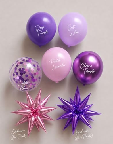 Pink and Purple Balloons Arch Kit for Birthday Decorations