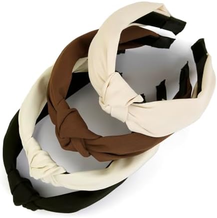Huachi Knotted Headbands for Women Trendy Non Slip Womens Headbands with Knot, Wide Thick Head Bands for Women, Fashion Top Knot Headband for Girls Hair Accessories
