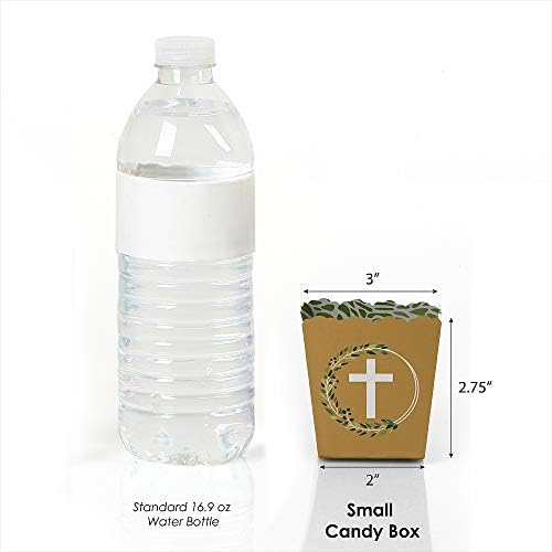 Big Dot of Happiness Elegant Cross - Party Mini Favor - Religious Party Treat Candy Boxes - Set of 12
