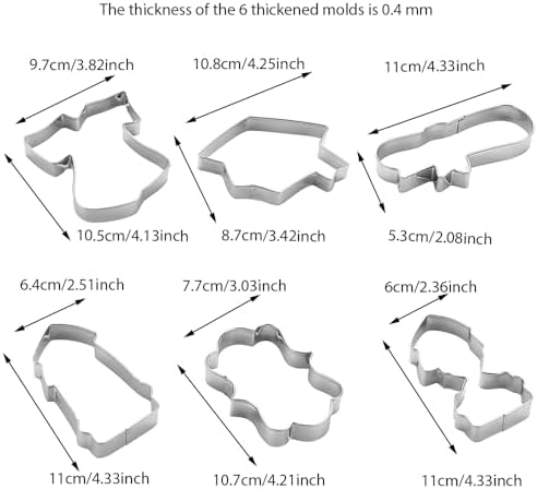 MrCookie Large Graduation Cookie Cutters,4in,6pc,Thickened Stainless Steel.
