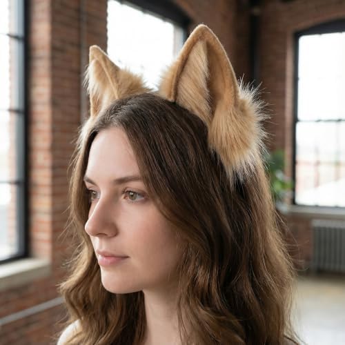 CHOICEONE Cat Fox wolf Ears and Tail Set with Paws Gloves Faux Fur Animal Cosplay Costume Accessories for Halloween Party