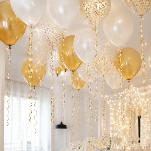 TONIFUL 250 Yards Champagne Gold Curling Ribbon 10mm Wide Balloon String