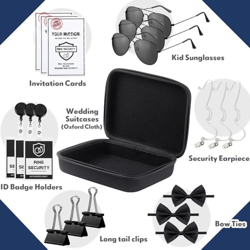 Mepase 21 Pcs Ring Security Wedding Ring Bearer Box,Cloth Suitcase
