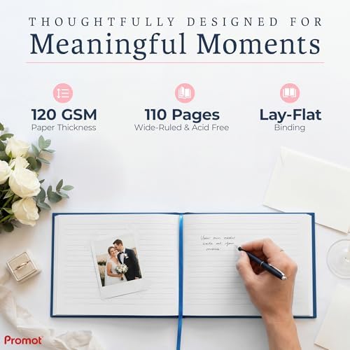Promot Personalized Guestbook (Sapphire Blue) - 110 Lined Pages